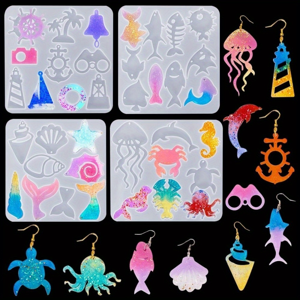 Silicone Mold Ocean - Zestaw foremek do kolczyków i wisiorków