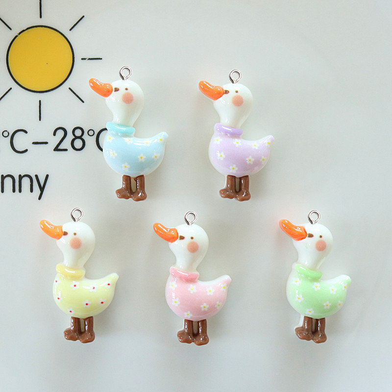 Resin Art Earrings Material - 10 szt. Urocze, błyszczące, brokatowe kaczuszki