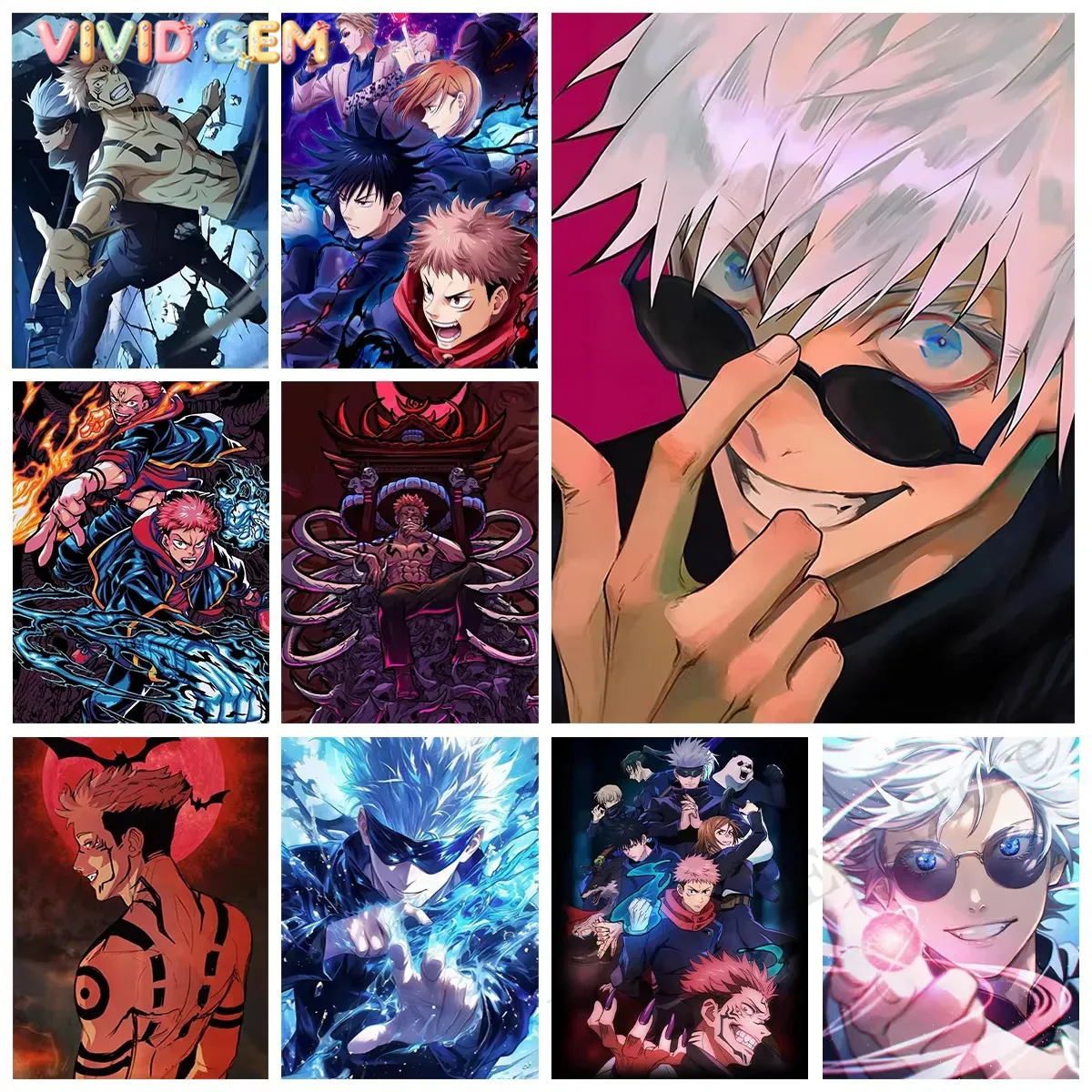 Resin Art Gift - VIVID GEM Diamentowa Mozaika Jujutsu Kaisen