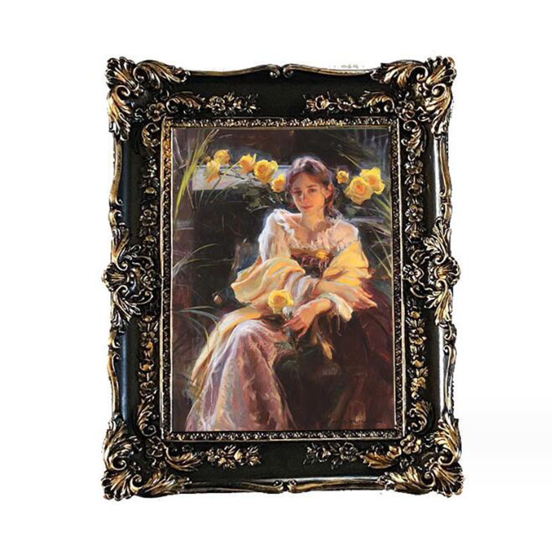 Resin Art Photo Frame - Europejski styl Żywica Relief Kwiatowa ramka