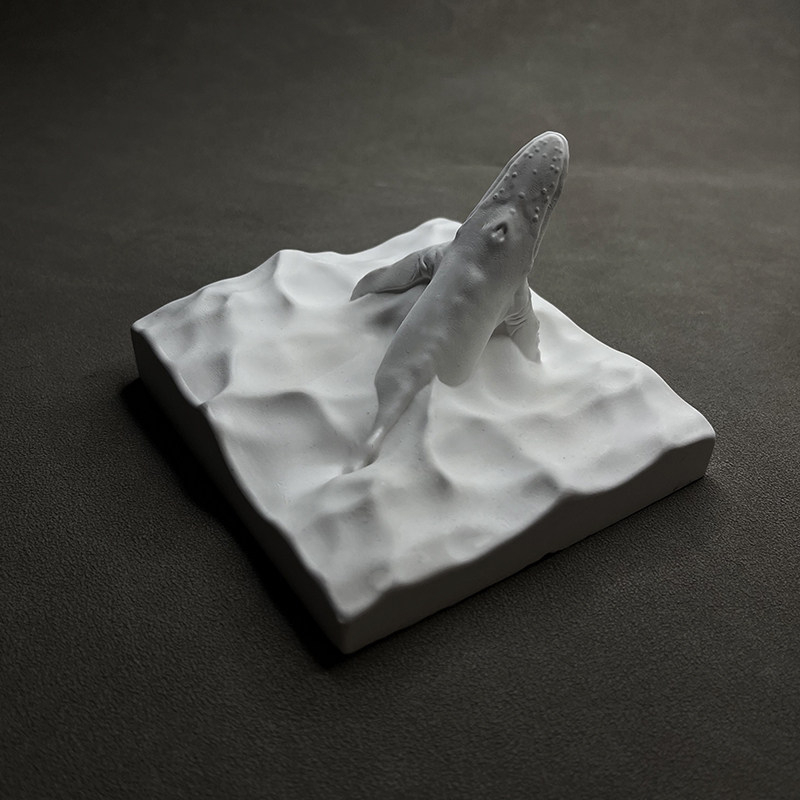Resin Art Ocean - Statua wieloryba kłopotliwego, gipsowa rzeźba oceaniczna,