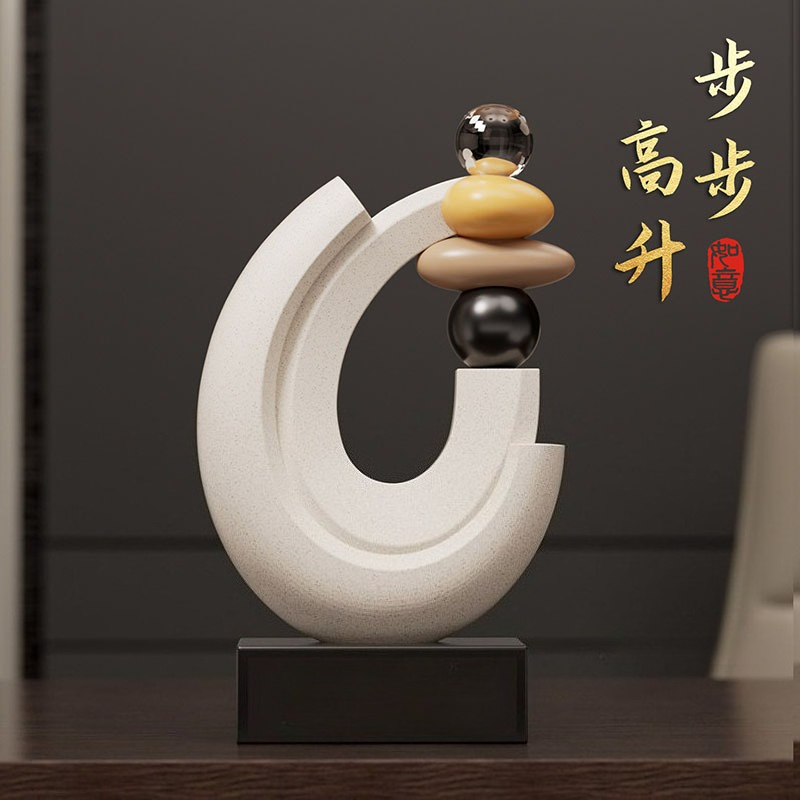 Resin Art Anniversary Gift - Dekoracja Domu Statuetka z Kamieniem Szczęścia