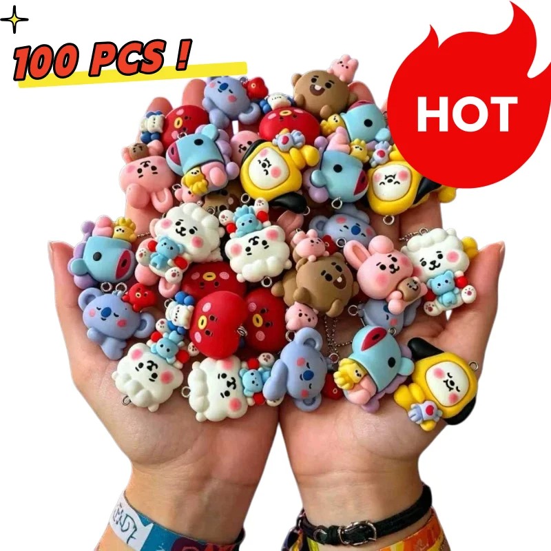 Resin Art Gift Ideas - 7 szt. BT21 Żywiczne Charmsy z