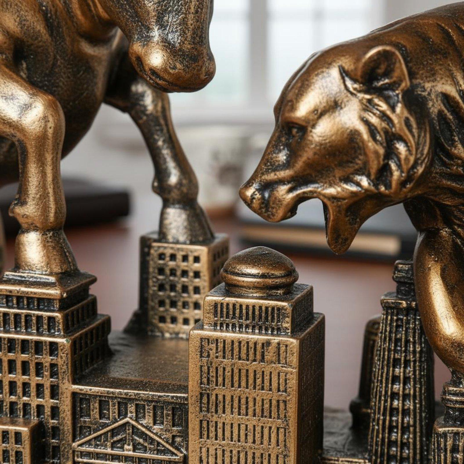 Resin Art Business - Motywacyjna figurka bika i niedźwiedzia z