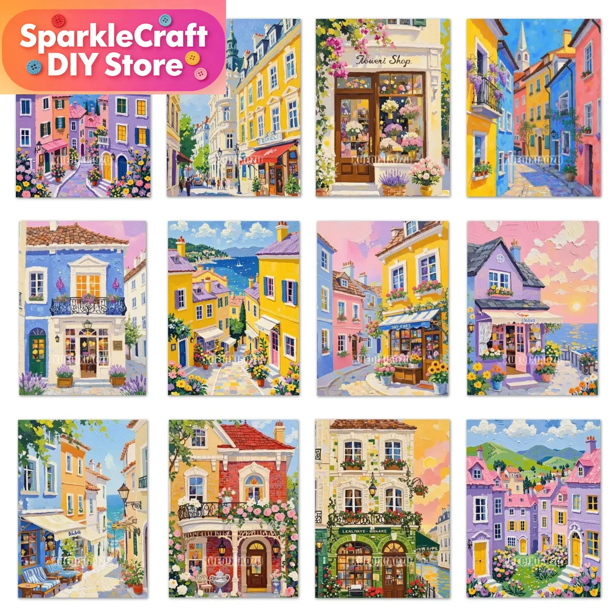 Resin Art Gift - Kreskówkowy Świat Bajek Kolorowa Sceneria Miasteczka