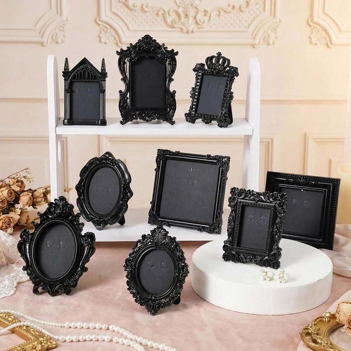 Resin Art Photo Frame - Retro Mini Ramki na Zdjęcia Rekwizyty