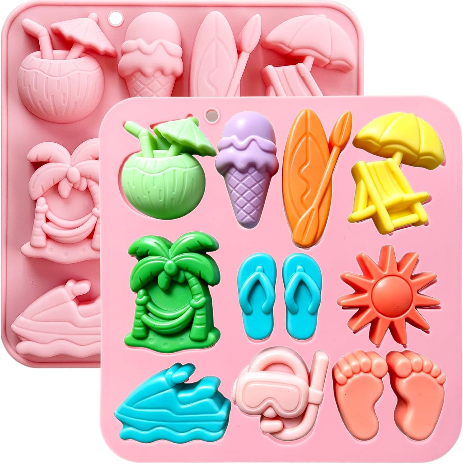 Resin Art Beach Theme - Letnie silikonowe formy plażowe, 10-gniazdowe formy