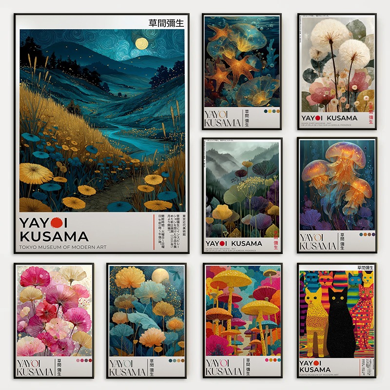 Resin Art Ocean - Yayoi Kusama Ocean Meduza Plakat ze