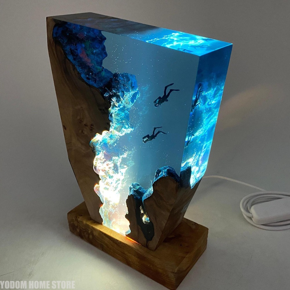 Nowa Lampka Stołowa z Żywicy z – Resin Art Lamp recenzja i cena
