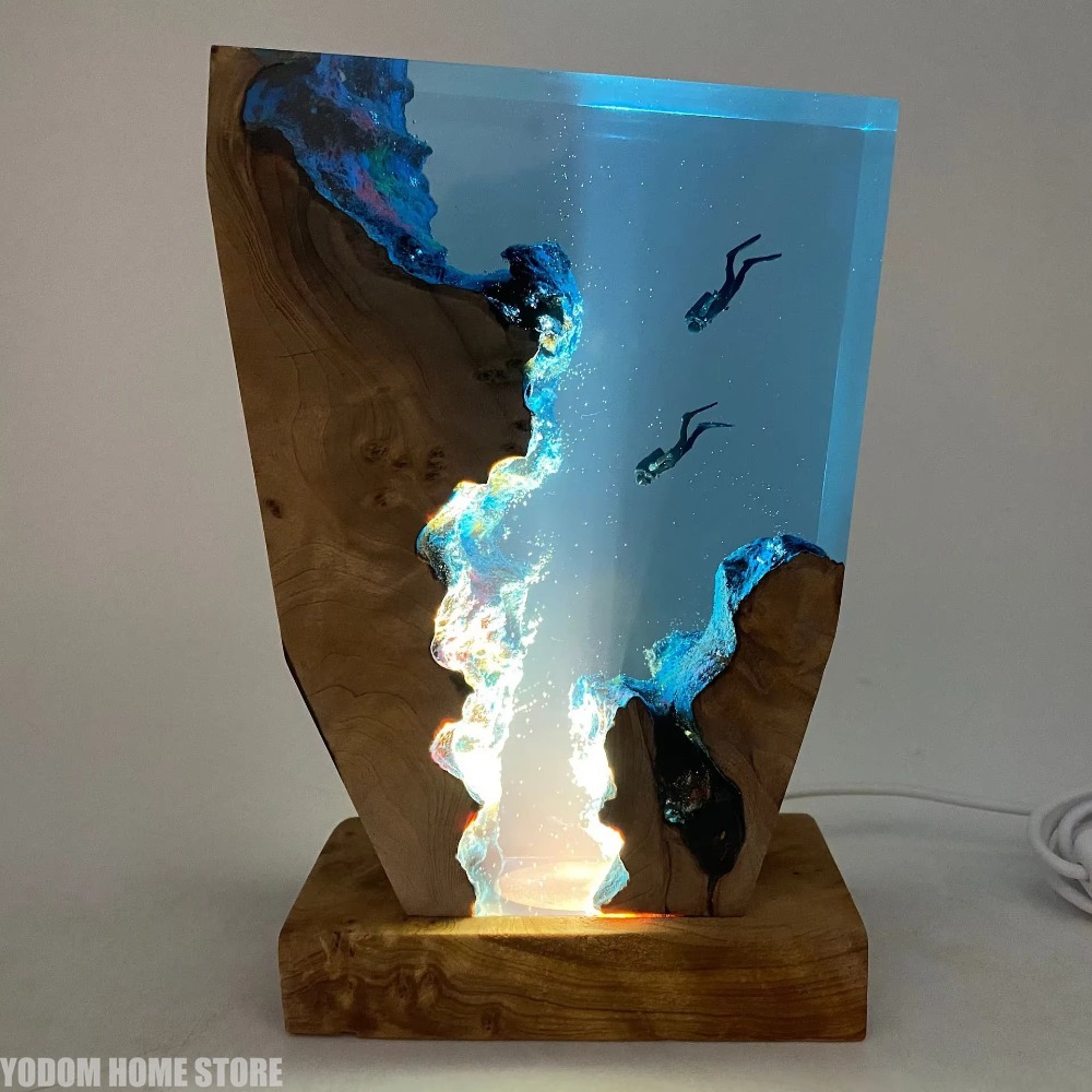 Nowa Lampka Stołowa z Żywicy z – Resin Art Lamp recenzja i cena