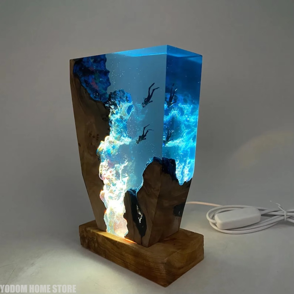 Nowa Lampka Stołowa z Żywicy z – Resin Art Lamp recenzja i cena