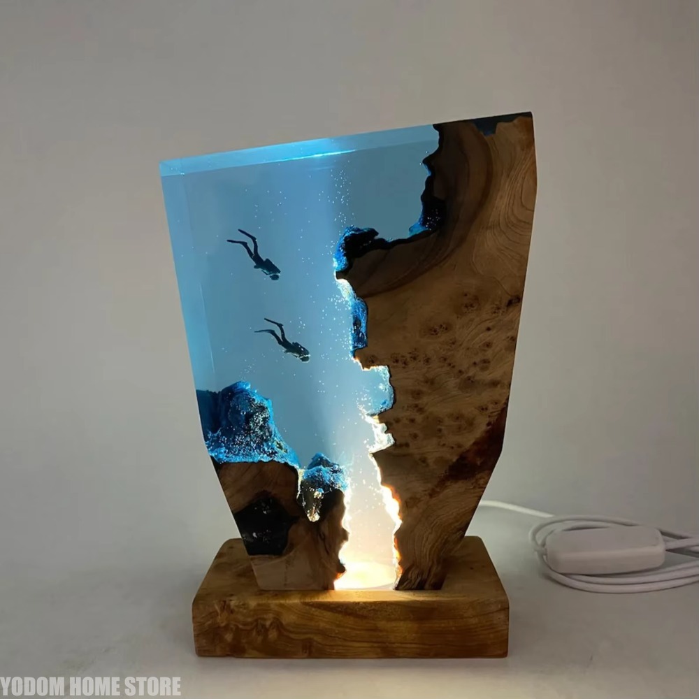 Nowa Lampka Stołowa z Żywicy z – Resin Art Lamp recenzja i cena