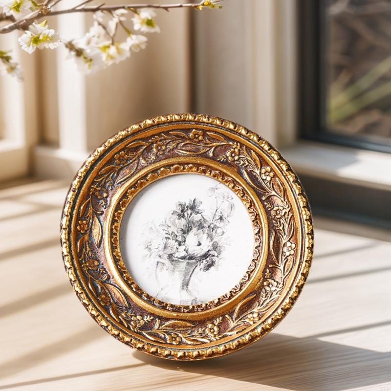 Antyczne brązowe złoto okrągła – Resin Art Photo Frame recenzja i cena