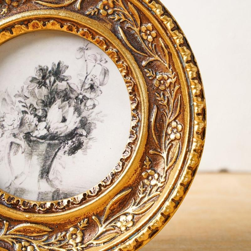 Antyczne brązowe złoto okrągła – Resin Art Photo Frame recenzja i cena