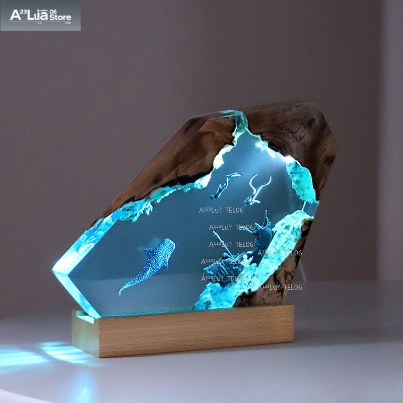 Drewniana lampka nocna z żywic – Resin Art Ocean recenzja i cena