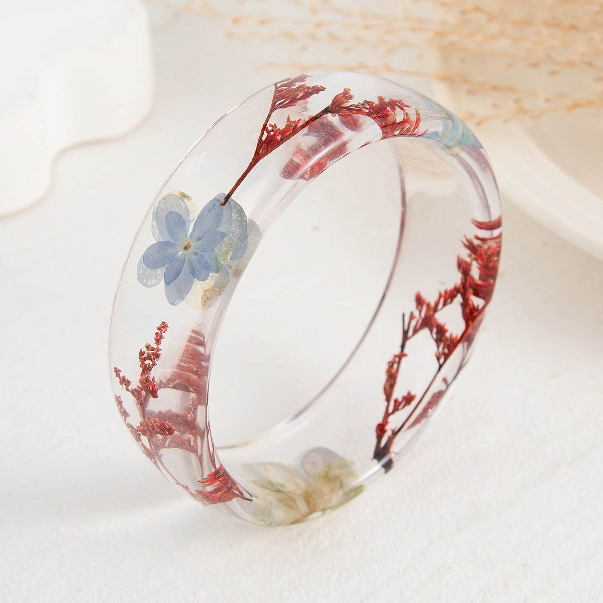 Vintage Flower Leaf Transparen – Resin Art Bracelet recenzja i cena
