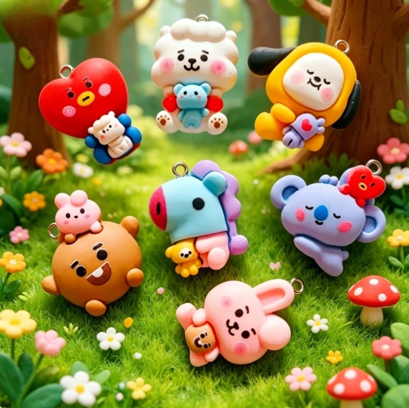 7 szt. BT21 Żywiczne Charmsy z – Resin Art Gift Ideas recenzja i cena