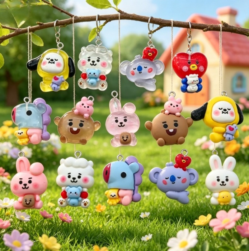 7 szt. BT21 Żywiczne Charmsy z – Resin Art Gift Ideas recenzja i cena